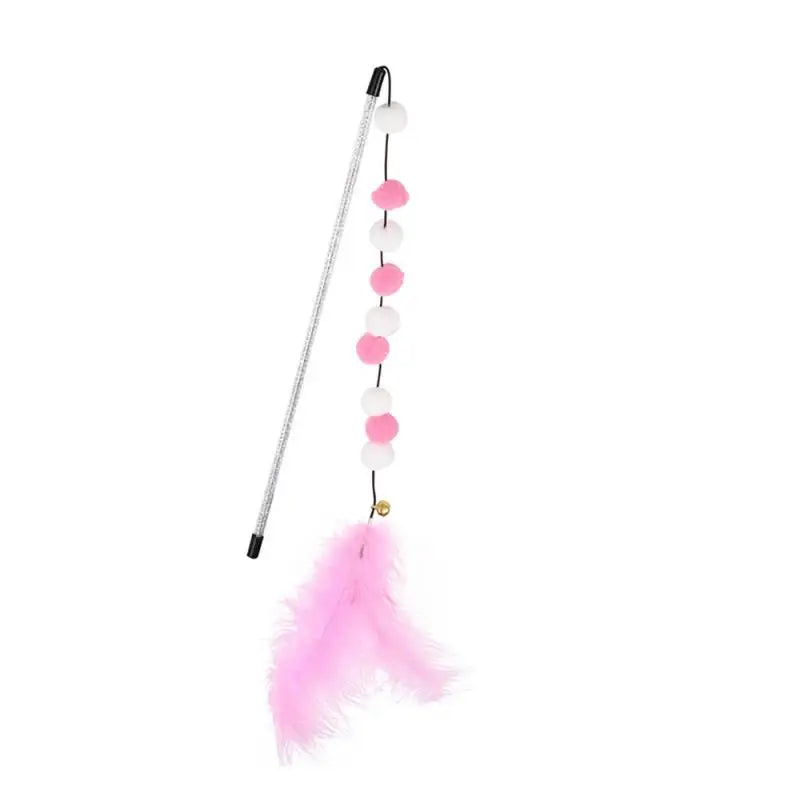 Funny Kitten Cat Teaser Interactive Toy Rod With Bell And Toys For Cats Teaser Interactive Toy Rod Pet Cats Toys Stick