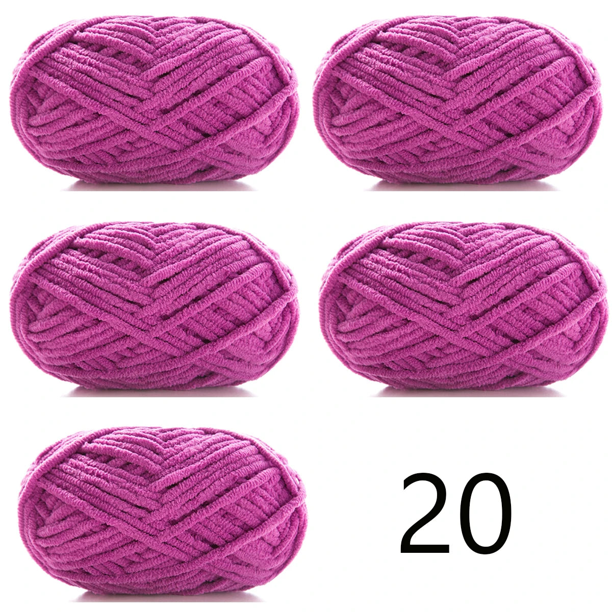 5pcsX50g Thick Velvet Yarn Handmade DIY Knitting Yarn Wholesale Wool Line Scarf Hat Soft Chenille Yarn Knit Wol
