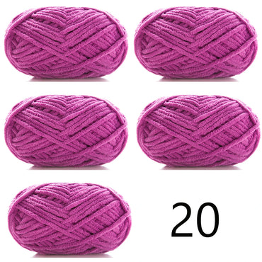 5pcsX50g Thick Velvet Yarn Handmade DIY Knitting Yarn Wholesale Wool Line Scarf Hat Soft Chenille Yarn Knit Wol