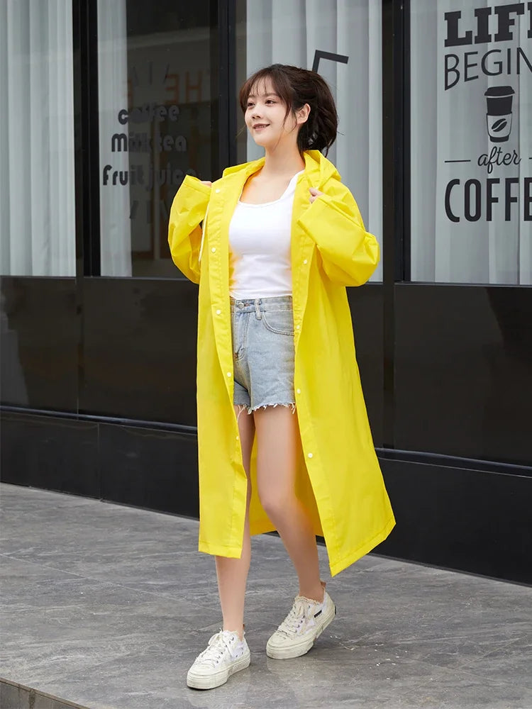 Raincoat Men Women Thickened Impermeable Waterproof Raincoat Tourism Outdoor Hiking Rain Poncho Raincoat Hooded Rain Coat
