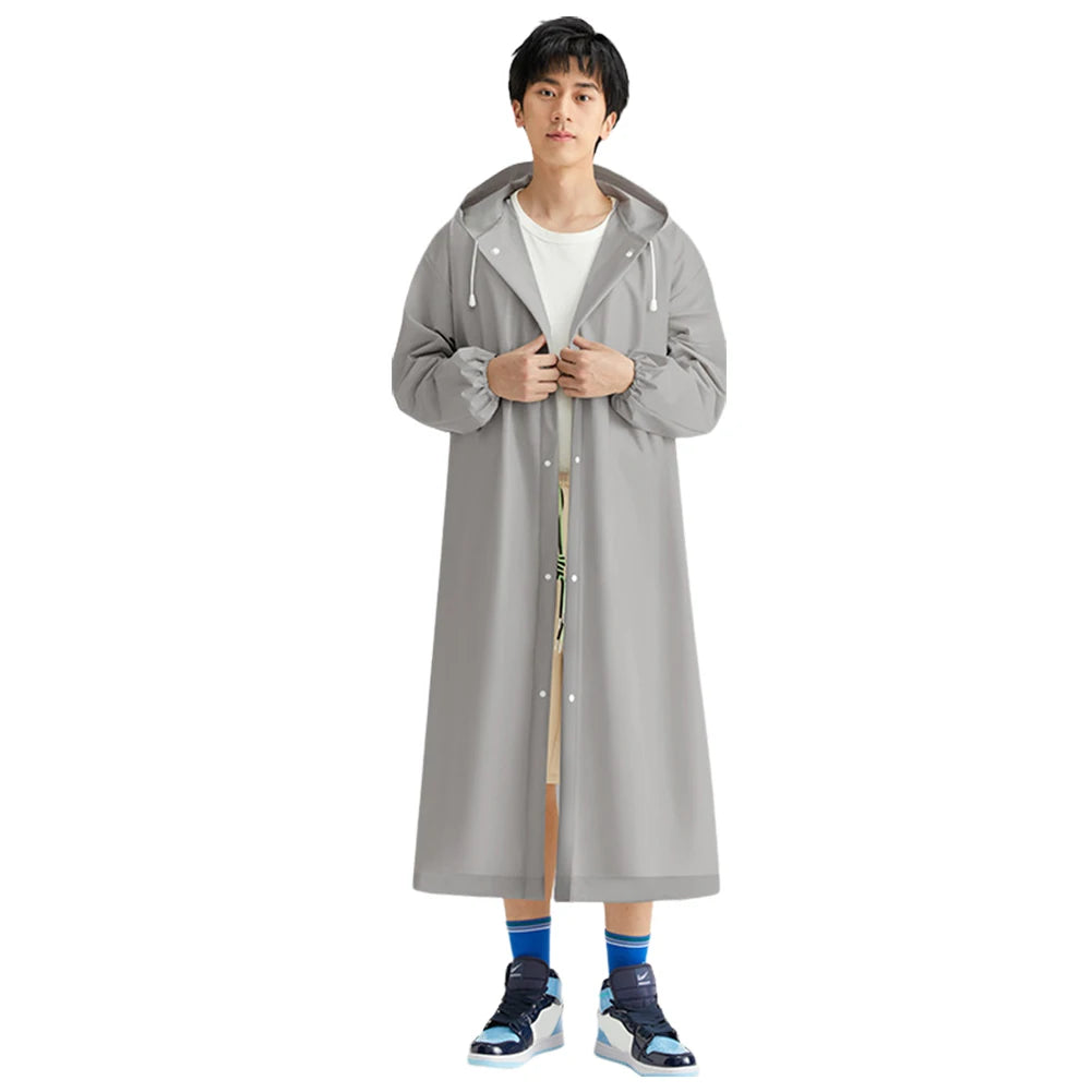 Black Fashion Adult Waterproof Long Raincoat Outdoor Travel Climbing Waterproof Rain Gear Universal One Piece Raincoat Tool