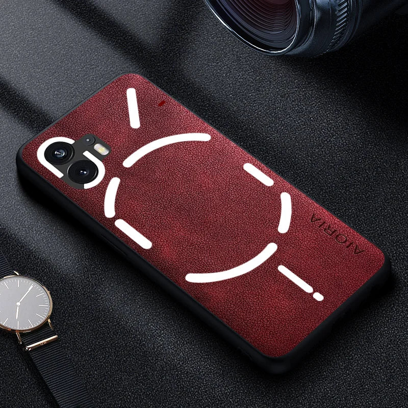 Premium Luxury leather Phone Case for Nothing Phone 2 1 Gaya Perniagaan Retro Funda penutup warna pepejal