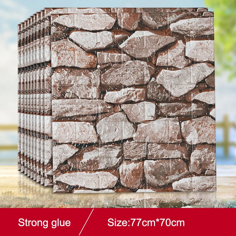 1/5/10Pcs77*70CMBrick Wall Stickers Decor Self-Adhesive Waterproof Wallpaper For Kids Room Bedroom 3D Wall Sticker Brick decor