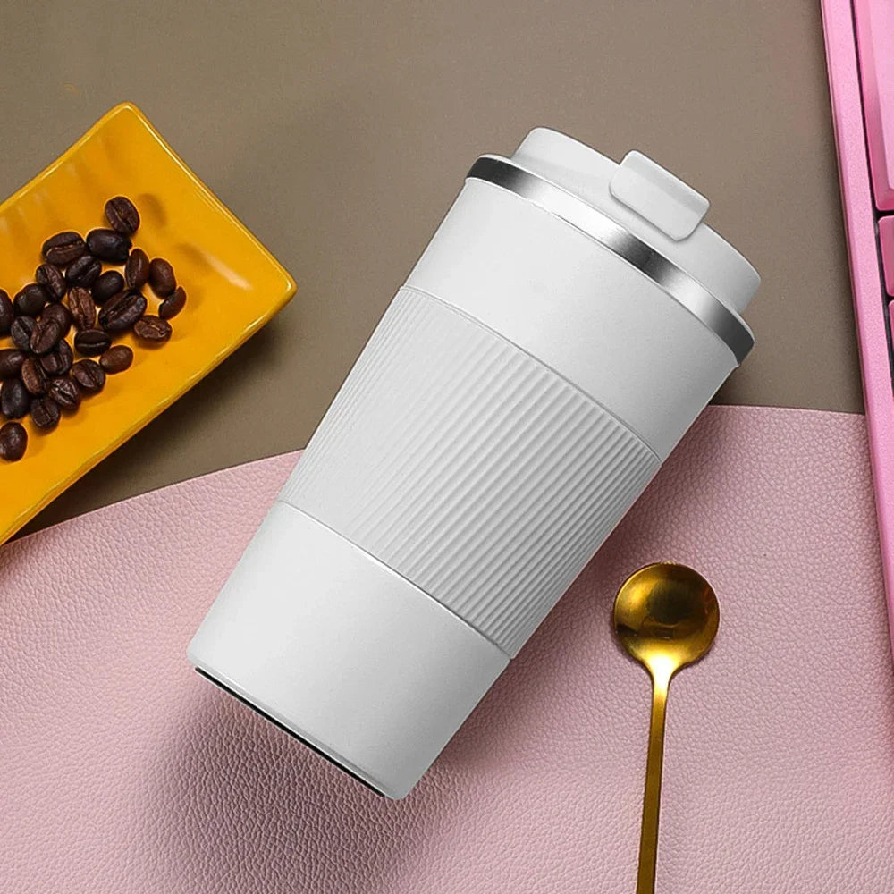 510ml Double Stainless Steel 304 Coffee Thermos Mug Leak-Proof Non-Slip Car Vacuum Flask Travel Thermal Cup Water Bottle