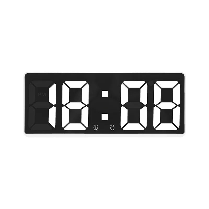 Creative Number Clock Color Nightlight Temperature Calendar Alarm Clock LED Large Number Electronic Clock Backlight Home Decor C