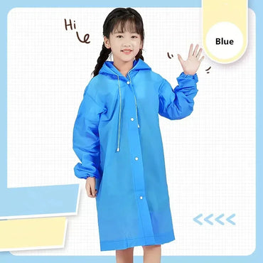 EVA Children Raincoat Thickened Waterproof Rain Coat Kids Clear Transparent Tour Waterproof Rainwear Student travel Rain Poncho