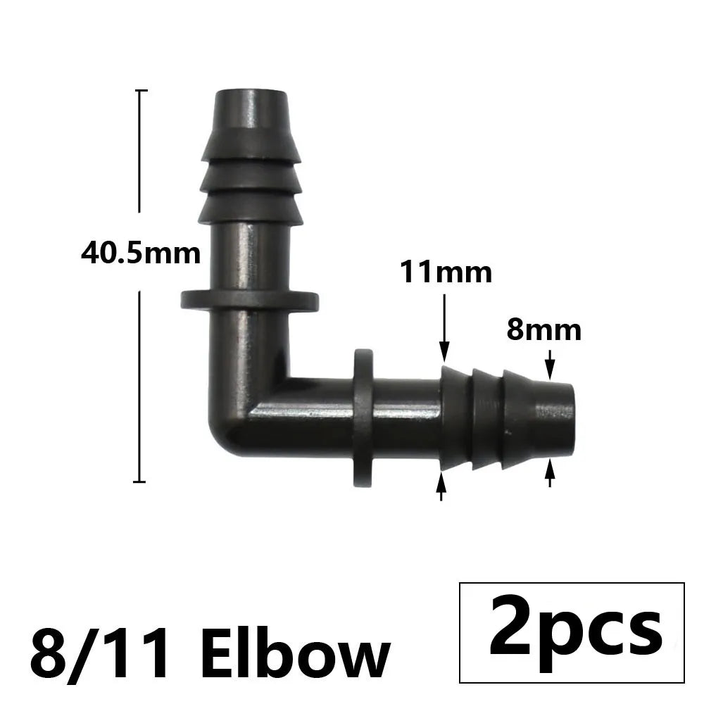 3/8" 8mm Penyambung Hos Taman 8/11 Hingga 4/7 3/5mm Pengurangan Hos Pemisah Air Tee Siku Hujung Palam Titisan Sistem Pengairan