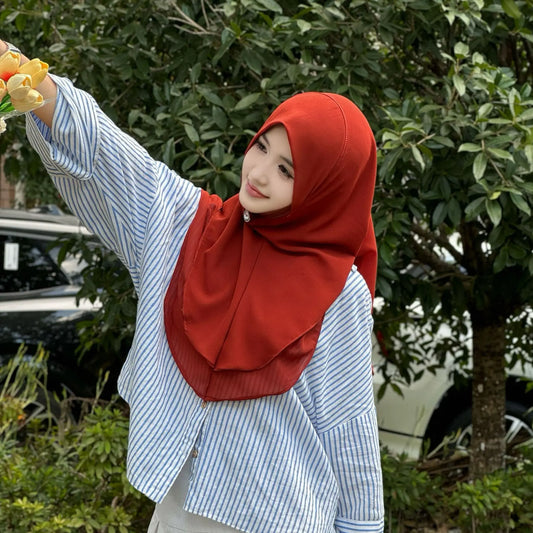 Tudung Jersi Chiffon Hijab untuk Wanita Tudung Kepala Pullover Melayu Lapisan Dua Lapisan Tudung Tudung Tudung Tudung Turbante Turban