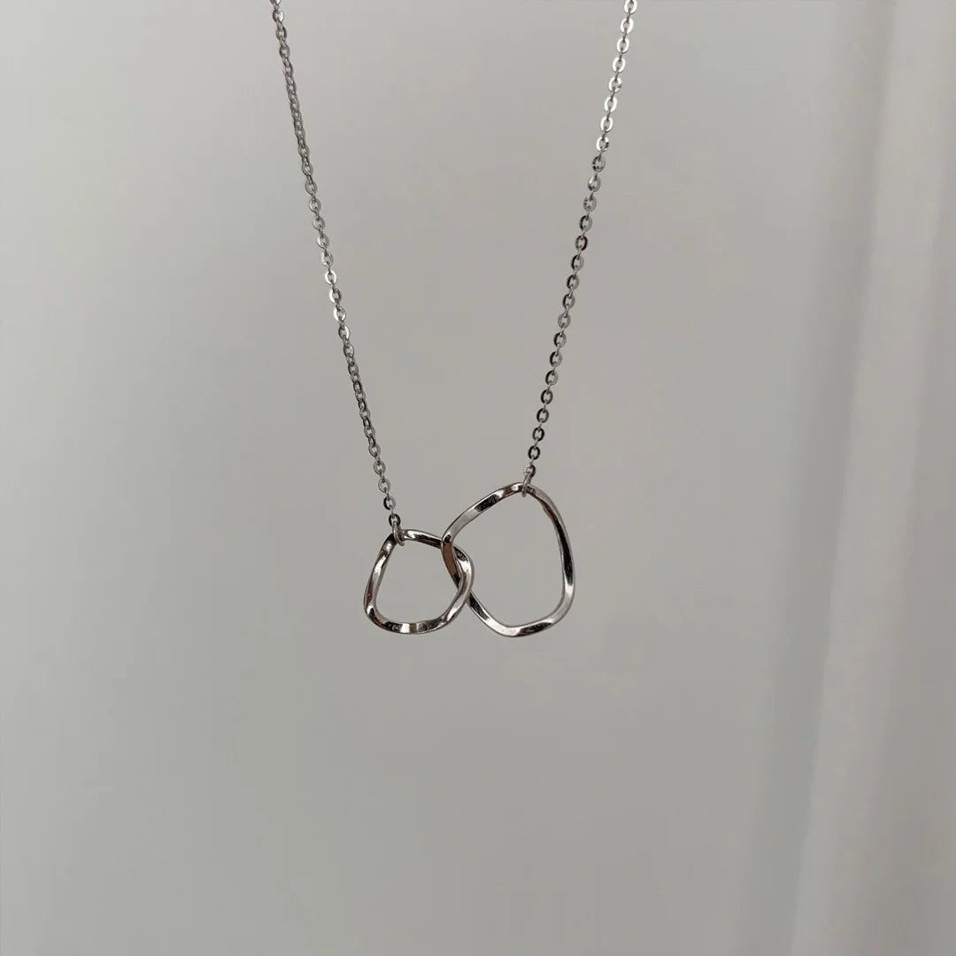 Trend 2022 Barang Kemas Elegan Kalung Loket Lingkaran Kristal Warna Emas Unquie Wanita Fashion Kalung Borong