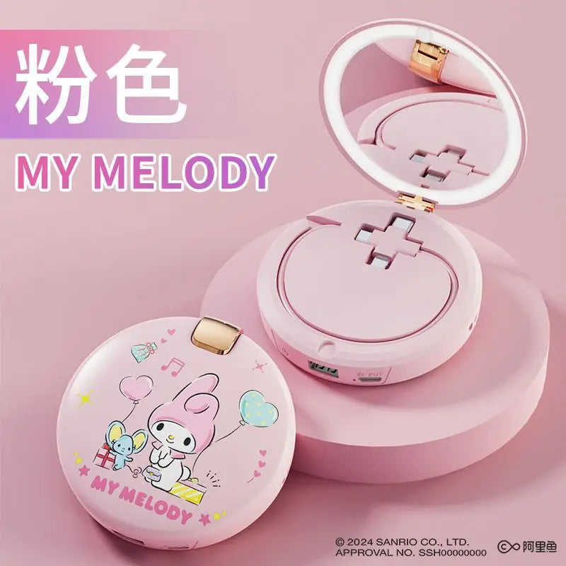 Sanrio Hello Kitty bank kuasa mudah alih bank kuasa cermin solek pemanas tangan tiga dalam satu Kuromi bank kuasa pelbagai fungsi mudah alih