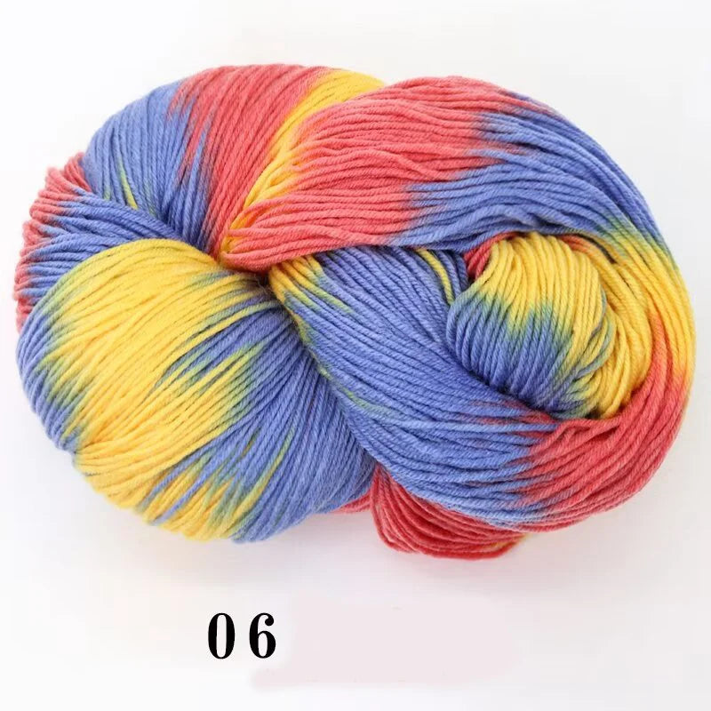 250g Rendering Segment Dyed with Colorful Wool Yarn, Colorful Rainbow Thread, Hand Woven Sweater, Scarf, Hat, Glove Yarn