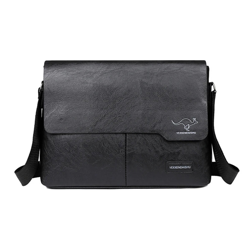 Beg bimbit Lelaki Kulit PU Lelaki Dokumen Eksekutif Bahu Kerja Perniagaan Vintaj Messenger Crossbody Beg Kadi Pereka Beg Sampingan