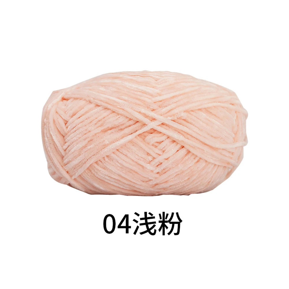 40g/roll 2mm Lustre Chenille Yarn DIY Hand Crochet Dolls Shoes Materials For Hand Knitting Thin Pleuche Wool Rope