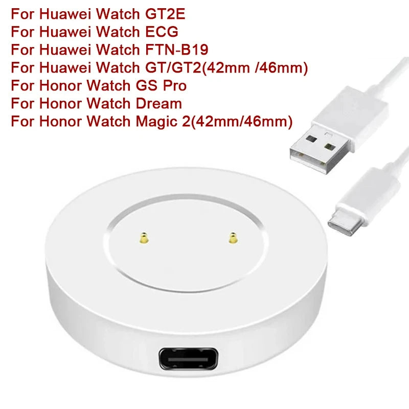 Jam Tangan Pintar Pangkalan Kabel Pengecasan Pantas untuk Jam Tangan Huawei GT2 GT GT2e Honor Watch Magic 2 GS Pro Portable Smart Watch Charger Dok
