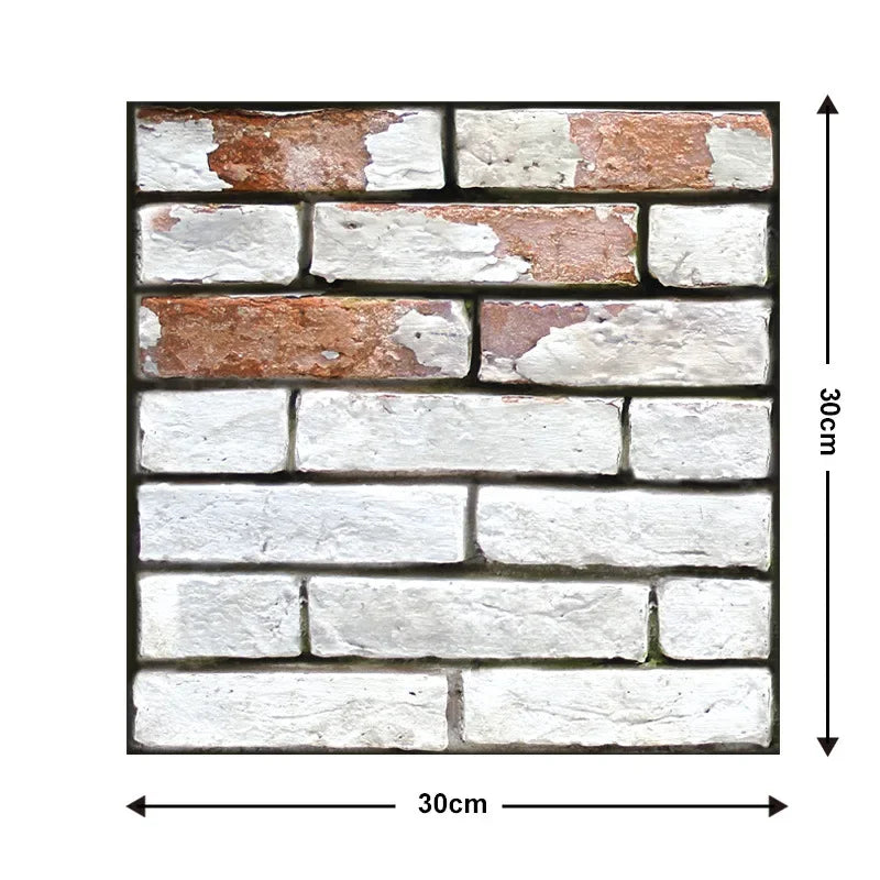 10 Keping Pelekat Dinding Pelekat Diri 3D 30x30cm Kertas Dinding PVC Kalis Air Mural Seni Dinding Boleh Alih untuk Hiasan Ruang Tamu Rumah DIY