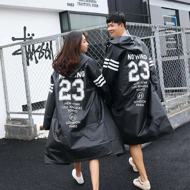 Couple Raincoat Fashion Couple Raincoat EVA Men's and Women's Raincoat Transparent Mountaineering and Fishing Accessories