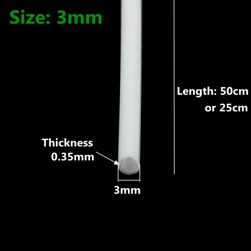 5~50PCS ABS Tiub Bulat Tiub Berongga Plastik Diameter 2/3/4/5/6/8/10/12mm DIY Buatan Tangan Bahan Meja Pasir Bahan Model Bangunan