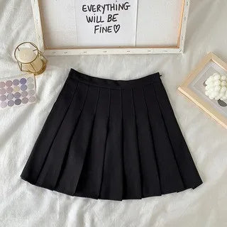 Solid Color A-line Short Women Summer Western Cloth Fabric High Waist Slim Half Skirt Autumn Winter Jk Short Skirt Sweet Style