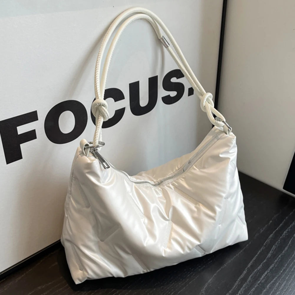 Beg Tote Berkuil Wanita Fesyen Beg Bahu Empuk Beg Hobo Beg Puffer Beg Satchel Beg Ketiak Beg Ulang-alik Musim Sejuk Kasual