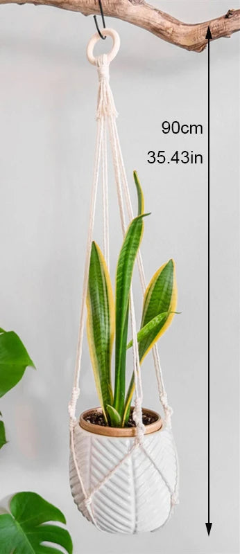Handmade Macrame Plant Holder 100% Cotton Various Styles Flower Pot Hanger Hanging Basket For Wall Decorantion Courtyard Garden