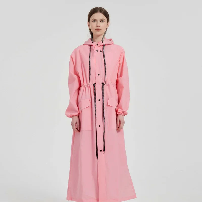 Long Raincoat Tourism Outdoor Hiking Waterproof Rain Poncho Raincoat Hooded Rain Coat High-quality