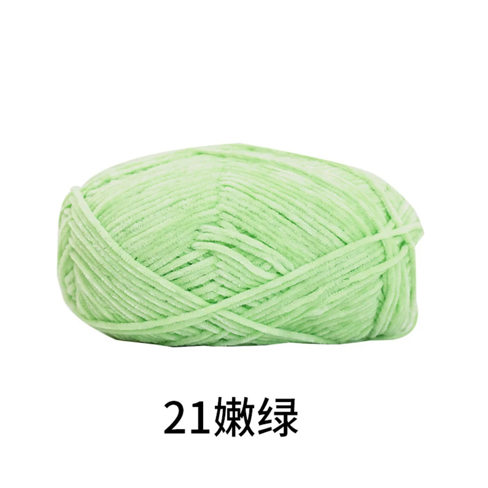 40g/roll 2mm Lustre Chenille Yarn DIY Hand Crochet Dolls Shoes Materials For Hand Knitting Thin Pleuche Wool Rope