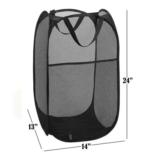 Black Laundry Basket Foldable and Portable Storage Basket For Toy Dirty Cloth Blankets Laundry Baskets Hamper with Handles