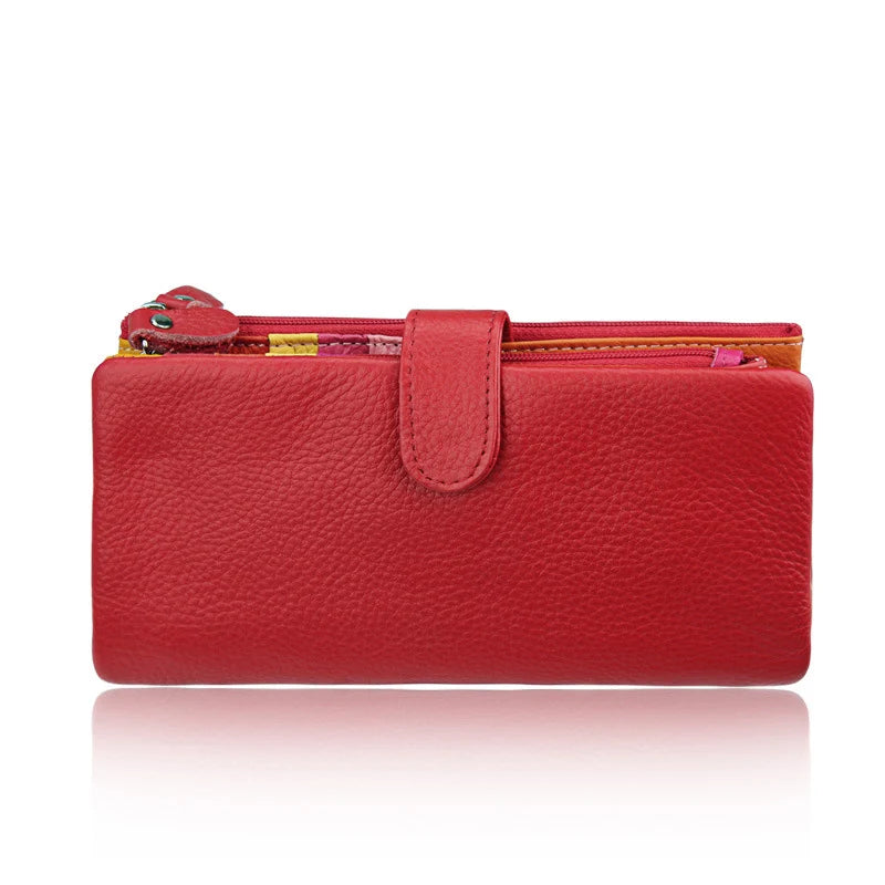 Dompet Wanita Panjang Kulit Tulen Dompet Wanita Zip Dompet Syiling Wanita Berkapasiti Besar Beg Telefon Pemegang Kad Mewah Dompet Wang