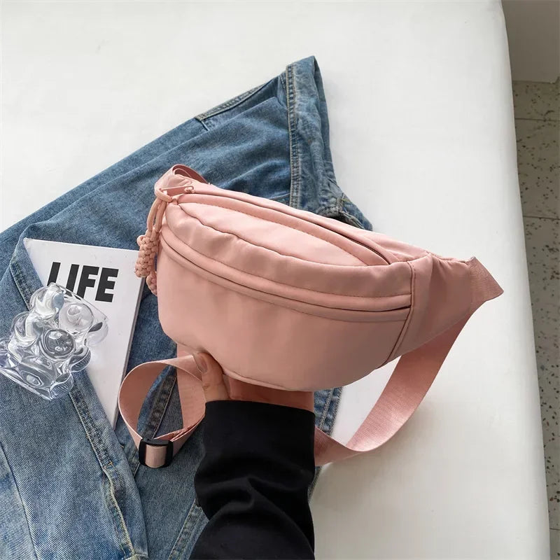 Chest Bags Banana Bag for Women Sling Crossbody Waist Pack Canvas Running Waist Bag Casual Fanny Packs Sport Half Moon Belt Bag