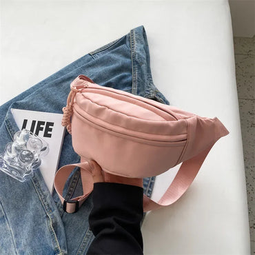 Chest Bags Banana Bag for Women Sling Crossbody Waist Pack Canvas Running Waist Bag Casual Fanny Packs Sport Half Moon Belt Bag