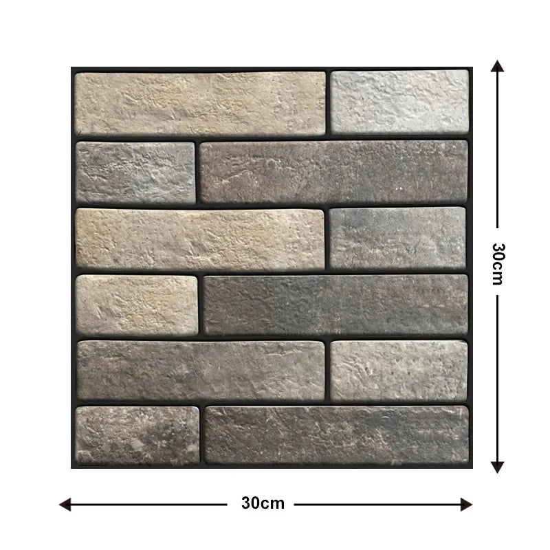 10 Keping Pelekat Dinding Pelekat Diri 3D 30x30cm Kertas Dinding PVC Kalis Air Mural Seni Dinding Boleh Alih untuk Hiasan Ruang Tamu Rumah DIY
