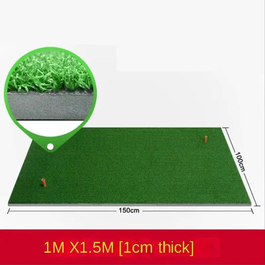 PGM Golf Practice Grass Mat,1*1.5m Outdoor Indoor Training Hitting Pad,Backyard Golf Mat With Tee Golf Practice Accessory DJD002