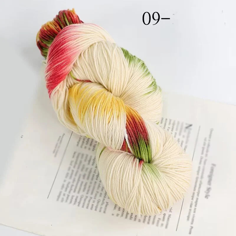 250g Rendering Segment Dyed with Colorful Wool Yarn, Colorful Rainbow Thread, Hand Woven Sweater, Scarf, Hat, Glove Yarn