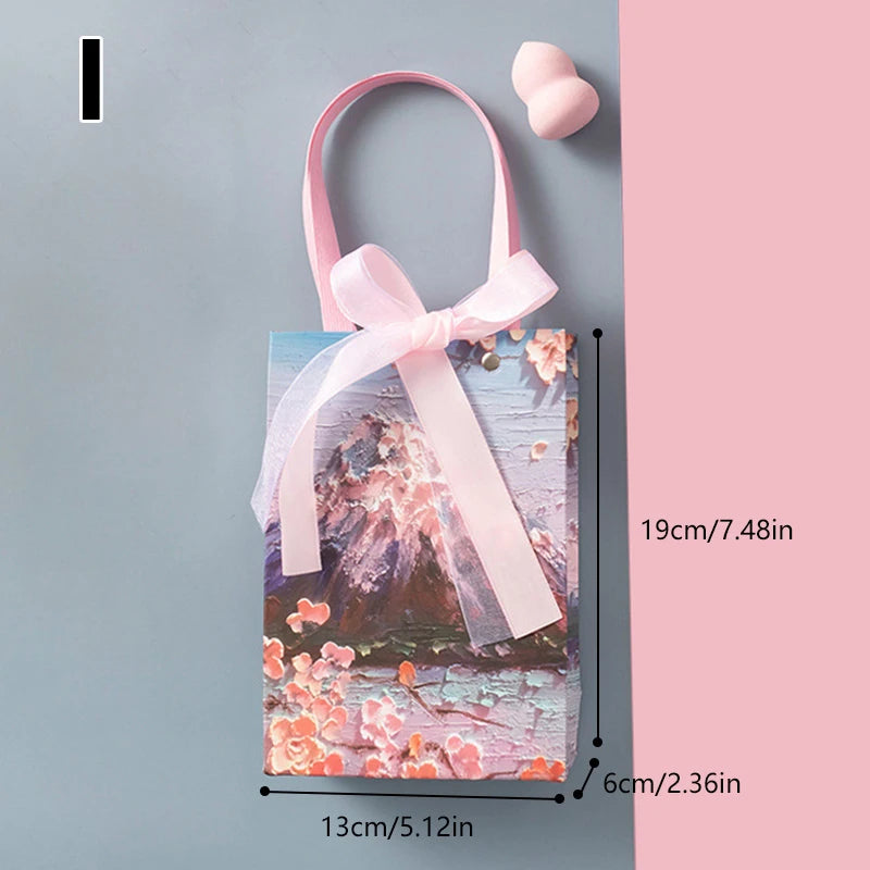 Flower Gift Pakcaging Bag 3D Cloud Oil Painting Paper Bag Valentine's Day Birthday Wedding Party Favor Bag Clothes Store Handbag