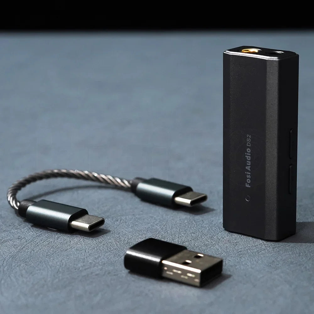 2024 Fosi Audio Baharu DS2 Dual CS43131 USB DAC & AMP Fon Kepala Amplifier Dongle Mudah Alih DSD512 32Bit/768 Output Dwi