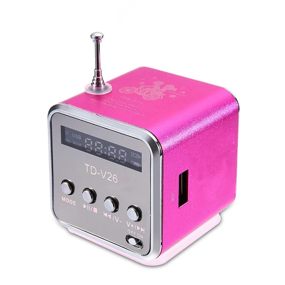 Sokongan Audio Bunyi Mudah Alih Mini Radio FM Penerima Digital Pembesar Suara Mudah Alih dengan Pemain Muzik MP3 Penerima