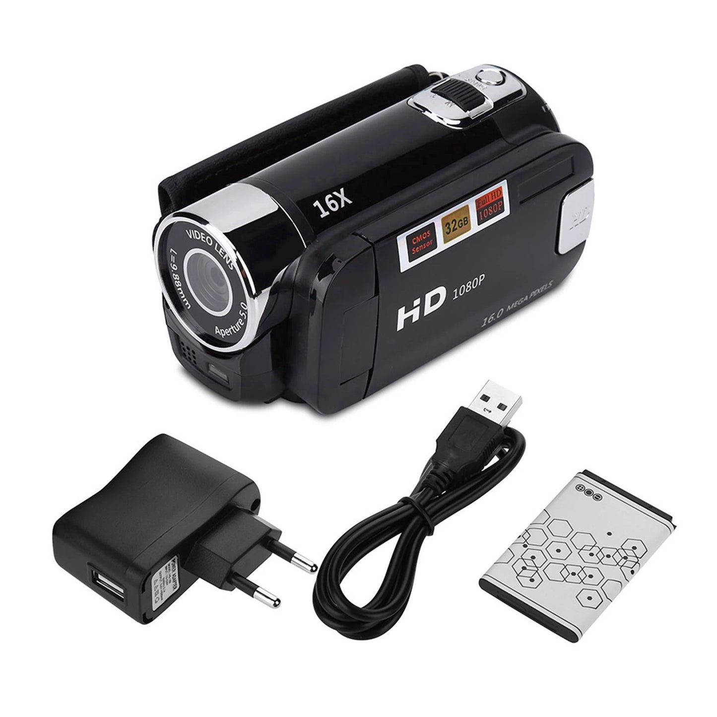 Kamera DV Putaran HD Penuh 16X Definisi Tinggi Camcorder Digital Video Kamera DV Digital DV Digital Camcorder Kamera Video HD