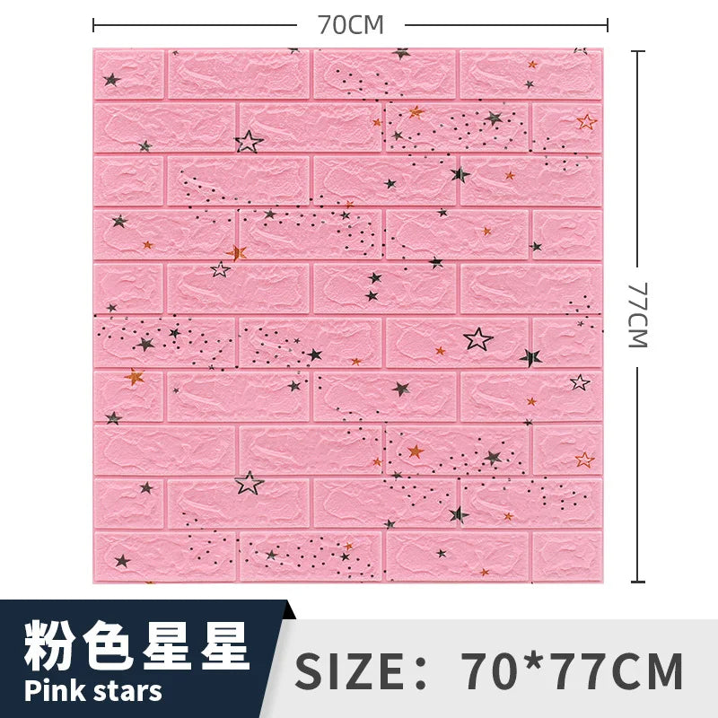 3/5MM 3D Wall Sticker Panel Foam Home Decoration DIY Wallpaper Living Room Bathroom Tv Background Self Adhesive Panels 70*77cm
