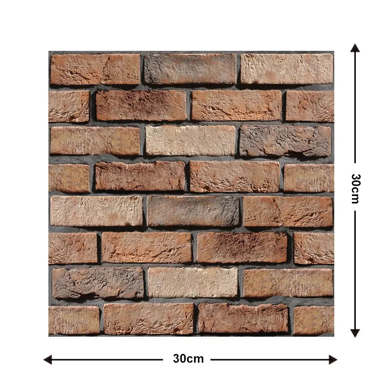 10 Keping Pelekat Dinding Pelekat Diri 3D 30x30cm Kertas Dinding PVC Kalis Air Mural Seni Dinding Boleh Alih untuk Hiasan Ruang Tamu Rumah DIY
