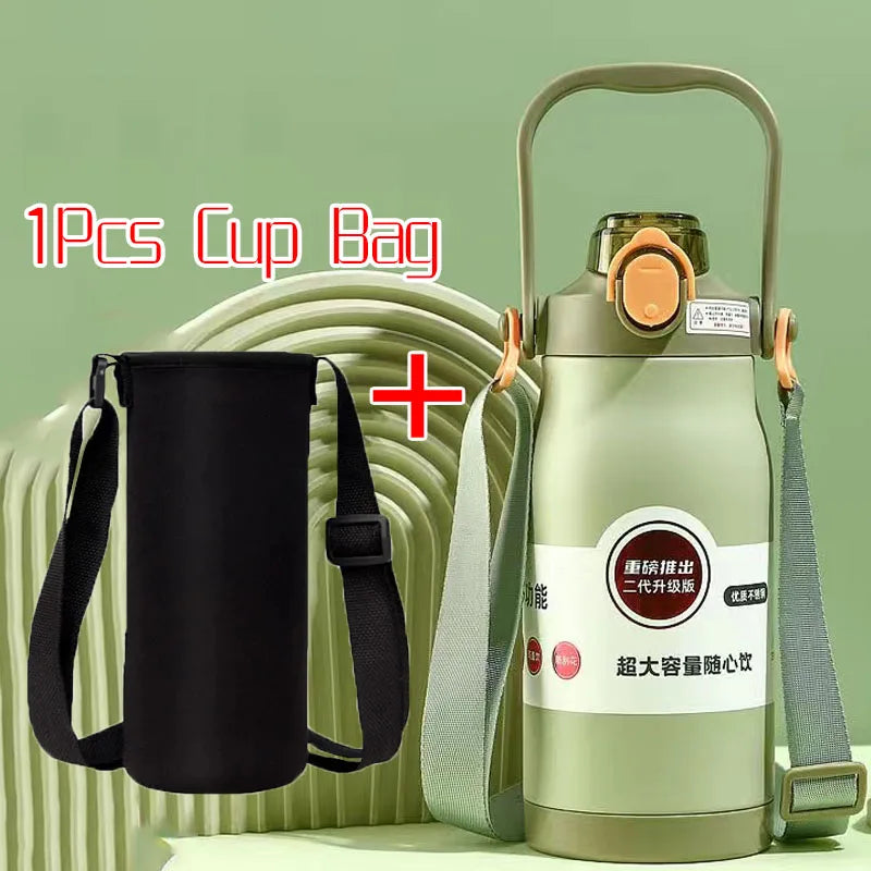 1600ml Large Capacity Thermal Water Bottle Stainless Steel Thermo Bottle Tumbler Thermos Mug Insulated Cup Thermos Kids Gifts