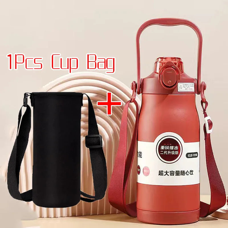 1600ml Large Capacity Thermal Water Bottle Stainless Steel Thermo Bottle Tumbler Thermos Mug Insulated Cup Thermos Kids Gifts