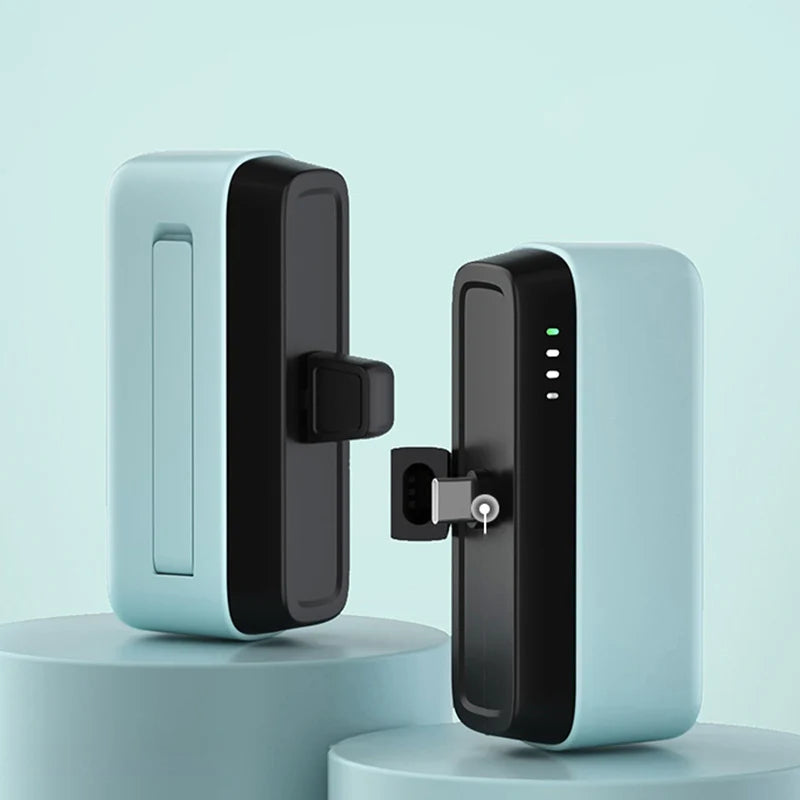 Mini Power Bank 5000Mah dengan Lampu LED Pemegang Telefon Mudah Alih PD20W untuk Iphone Huawei Xiaomi Power Bank Pengecas Mini Lebih Cepat