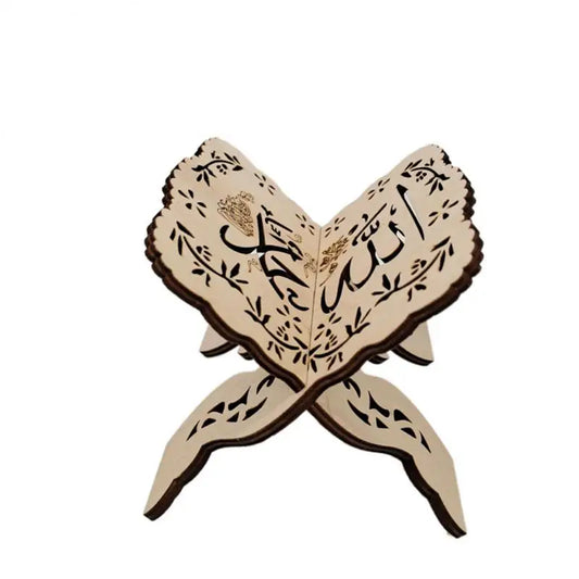 Eid Mubarak Ukiran Kayu Rak Buku Bacaan Al-Quran Pemegang Pendirian Islam Muslim Ramadan Dekorasi Rumah Pendirian Paparan Agama