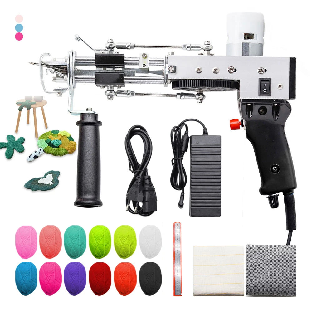 100-240V 2 in1 Electric Tufting Gun Cut Pile Для Ковров Carpet Тафтинговый Пистолет Weaving Flocking Rug Machine Pistola Tufting