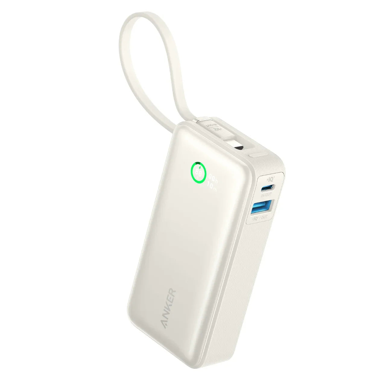 Bank Kuasa Nano Anker 10000mAh PD 30W Bateri Ganti Bank Kuasa Mudah Alih Kabel USB-C Terbina Dalam Mudah Alih untuk iPhone 15 Android