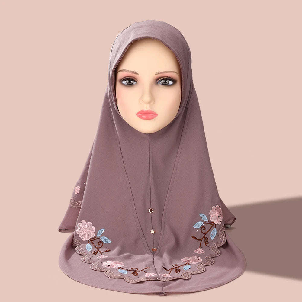 Tudung Muslim Lapisan Dua Lapisan Berat Tudung Lace Pullover Tudung Wanita Melayu Muslim Lapisan Dua Tudung Manik Chiffon