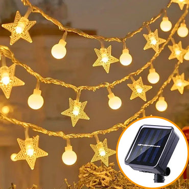 Solar Moon Star String Light Eid Mubarak Outdoor Waterproofing Muslim Party Eid Light