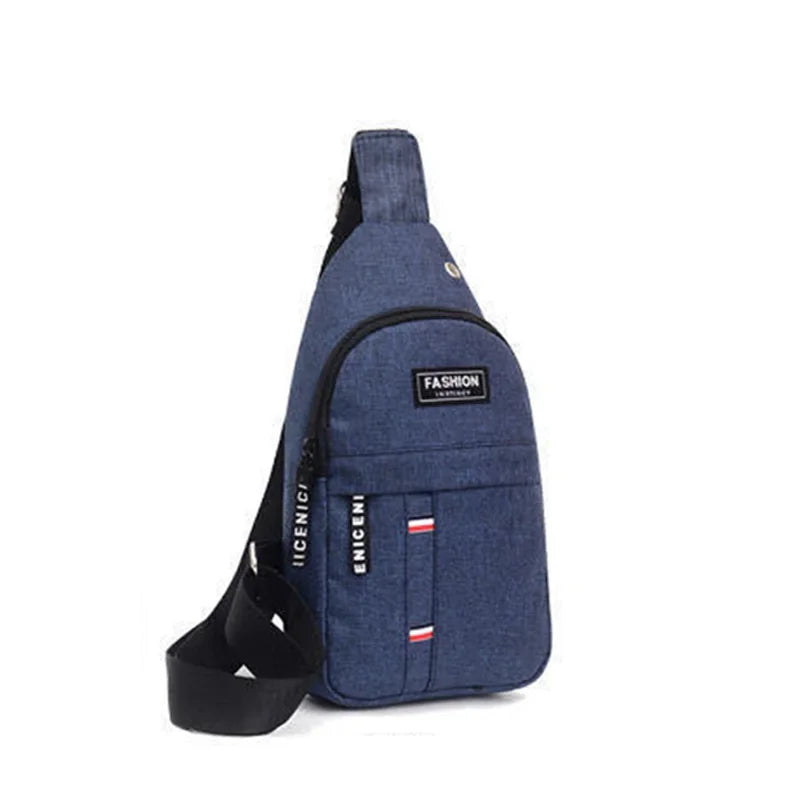Chest Bag Solid Color Men Chest Bag Outdoor Casual Fashion One Shoulder Crossbody Bag Men's Waterproof Large Capacity Fanny Pack