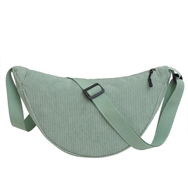 Corduroy Crossbody Bags for Women Chest Bag Banana Bag Fashion Shoulder Hobo Dumpling Bag Female Travel Sling Bag Fanny Pack