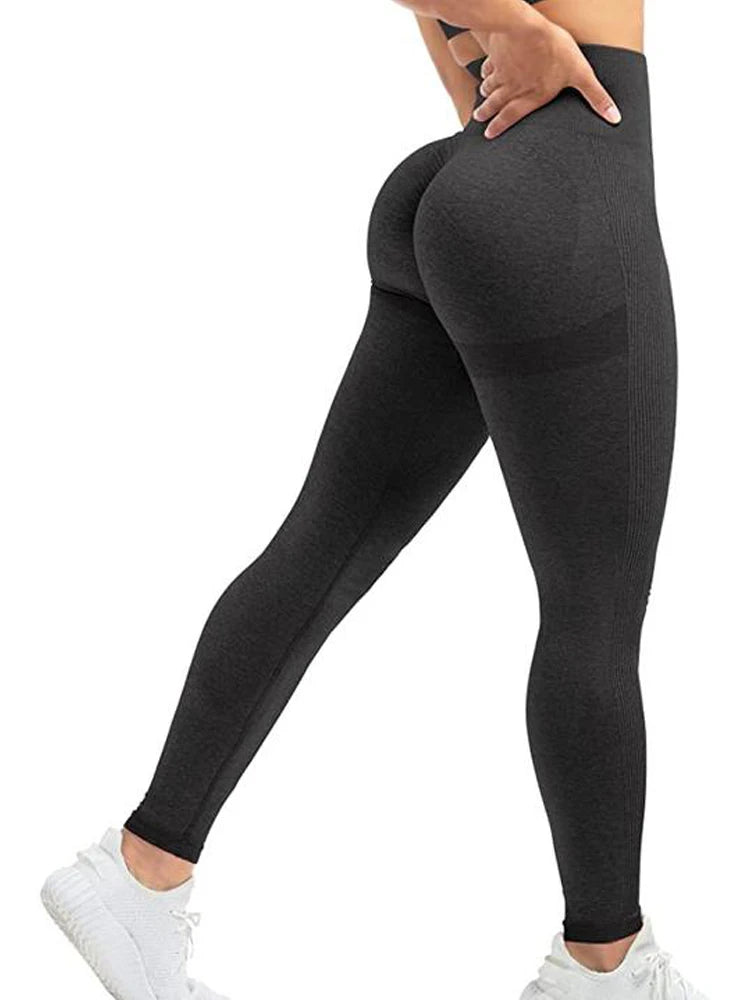 Legging Senam Lancar Wanita Pinggang Tinggi Legging Tekan Ke Atas Wanita Legging Gim Seksi Fesyen Legging Sukan Hitam
